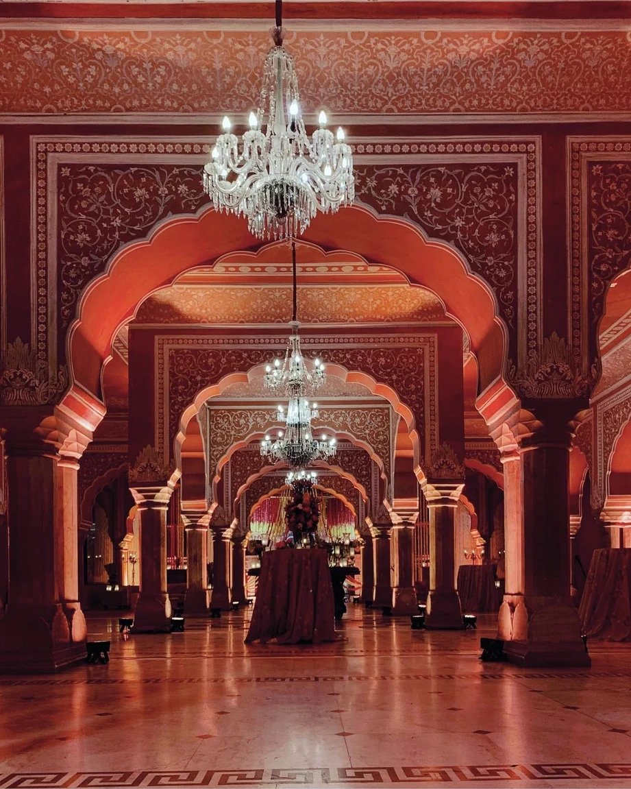 A seated dinner in the City Palace — Jaipur.