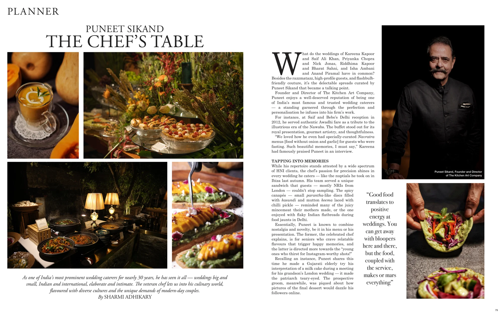 The Chef's Table — our founder in Brides Today. — 2